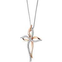 Collana Comete Donna Croci in Oro bianco Diamante 0.22 Ct GLB636 - GLB636